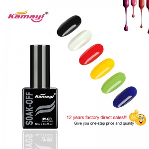 Kamayi China Hersteller 72 Farben LED Natural Gel Polish Tränken Sie weg vom Gel Color Private Label UV Nagellack