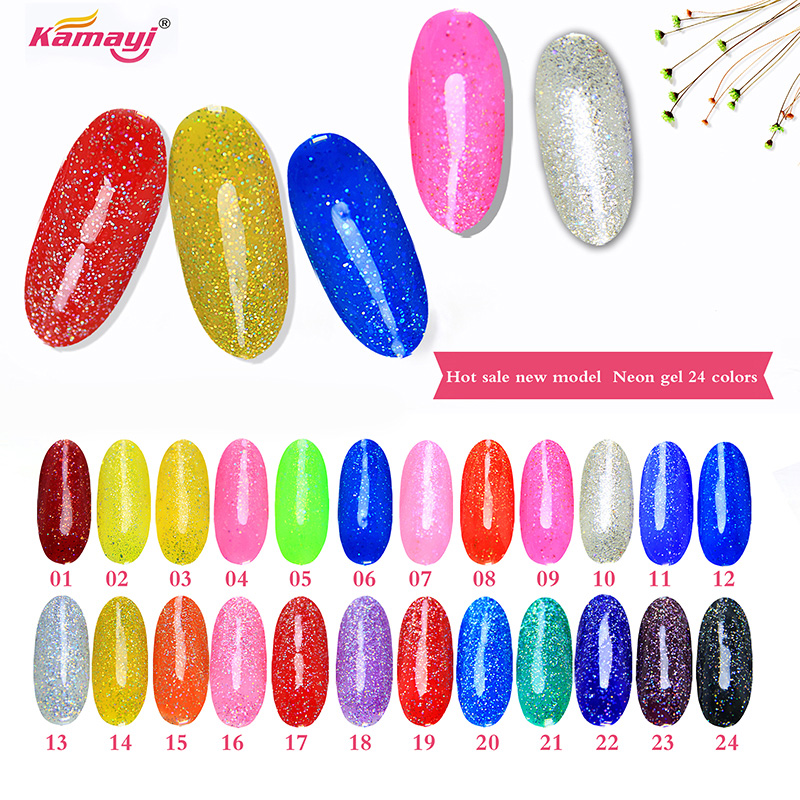 Kamayi oem benutzerdefinierte 12ml neon gelpoliermittel perle farbe serie uv led gelpoliermittel lang anhaltende nagelgel für den großhandel